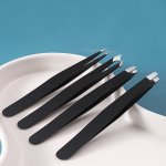 Tweezers Set 4PCS Eyebrows Tweezers Great Precision For Eyebrow Ingrown Hair Splinter Facial Hair Removal