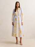 Christina Placement Print Midi Dress - 20 Blue Mercia Floral