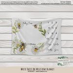 Milestone Blanket White Daisy Bee Blanket