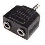 Stereo 3.5MM Male To 2X Stereo 3.5MM Female Adaptor