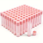 60PCS Lofancy Clear Lip Balm Tubes With Pink Snap-on Caps - 5.5ML Leak-proof & Refillable Containers For Diy Lip Care