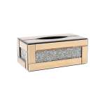 Diamond Crush Mirrored Tissue Box Rose Gold