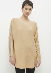 Lurex Knit With Lace At Sleeves Jersey - Beige