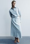 Feather Soft Denim Skirt - Pale Denim Blue
