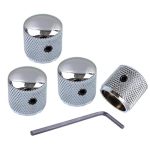 Metal Volume Tone Dome Tone Guitar Speed Control Knobs With Allen Keys Screws Set For Fender Strat Telecaster Gibson Les Paul El