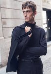 Slim Fit Fine-knit Polo-neck Jumper - Navy Blue