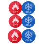 Craft 6PCS Acrylic Self Adhesive Hot And Cold Water Label Stickers -3.6CM