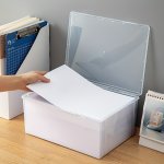 1PC File Container Box Organizer Transparent Storage For Documents Paper Photos Magazine Home Office Supplies