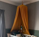 Hanging Tent Canopy Mustard Yellow Solid Material