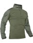 Color Block Cotton Men's Training Tactical Long Sleeve Slim Stretch Top With Half Zipper And Pockets Outdoor Hiking Climbing Camping Fishing Sports