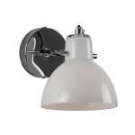 Siena Metal And Glass Wall Light Black White Chrome - Chrome