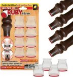 Transparent Red 8 Pieces Sliders Chair Leg Protectors