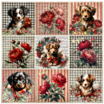 Tear Resistant Deco Print Paper Christmas Pups 9'S