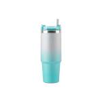 900ML 2-TONED Glitter Thermos Flask Turquoise & Silver