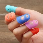 5PCS Breathable Silicone Thimbles - Multicolor Protective Finger Sleeves For Diy Crafts & Sewing Accessories