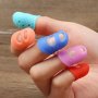 5pcs Breathable Silicone Thimbles - Multicolor Protective Finger Sleeves For DIY Crafts & Sewing Accessories