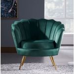 Velvet Tulip Accent Chair With Gold Legs