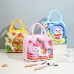 3D Pattern Kawaii Lunch Bag Cute Cartoon Insulated Bento Lunch Tote Bag Stain-resistant Fade-resistant And Lightweight Ideal Cho