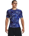 Men's Heatgear Armour Compression Printed Short Sleeve - Royal Md