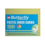 Ruled Index speech Cards – A7 160GSM Pastel – 100 Sheets – ISC052