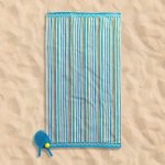 Bay Breeze Stripes Velour Beach Towel