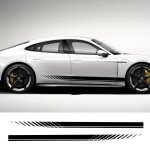 2PCS Car Door Pvc Stickers Sport Strips Styling Vinyl Film Side Skirt Graphics Decals Decorations Auto External Tuning Racing Bo