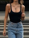Solid Backless Strap Top Elegant Tank Top For Summer Women's Clothing
