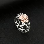 1PC Creative Rose Flower Hollow Design Ring Elegant Party Jewelry Gift