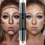 Dual-ended 2-IN-1 Contour And Highlighter Stick Bronze & Concealer Facial Sculpting Long-lasting Easy To Apply Brightening Shade