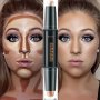 Dual-ended 2-in-1 Contour And Highlighter Stick Bronze & Concealer Facial Sculpting Long-lasting Easy To Apply Brightening Shade