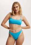Cotton On Straight Neck Crop Bikini Top - Crystal Sea