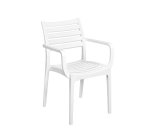 Rimini Chair Slatted Arm – White
