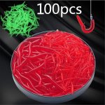100PCS Earthworm Soft Fishing Lures - Catch More Fish With Plastic Artificial Worm Baits For Outdoor Shrimp Crab & Saltwater Fis