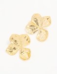 Goldair Gold Plated Textured Flower Stud Earrings