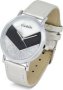 Ladies Silver Tone Watch With Silver Leatherette Strap