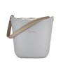 Fenn Grey Pattern Inner Silver Zip Light Stone Flat Handle