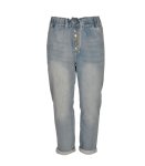 Multi Dome Button Denim Joggers - Denim Blue XL