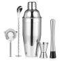 High Quality Stainless Steel Silver Bar Set Cocktail Shaker Set