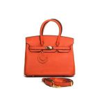 Luxury Ladies Tote Design Leather Handbag With Gold Locket BIR30 - Sunset