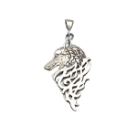 925 Sterling Silver Celtic Wolf Pendant