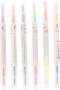 6PCS College School Supplies Permanent Markers Highlighter Pens Book
