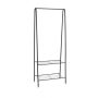 Metal Coat Rack With Two Shelves