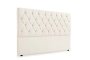 Bella Deep Buttoned Velvet Headboard - Cream - Double