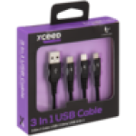 Talk Black 3-IN-1 USB Cable 1.2M