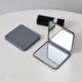 Compact Folding Makeup Glass Mirror Travel-Sized Portable And Collapsible Design Simple Style Pure Color