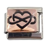 Rose Gold Heart Infinity 9MM Charm
