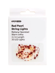 Red Pearl LED String Lights - None Red