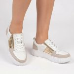 Iris Leather Sneaker - White gold - 8