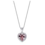 925 Sterling Silver Birthstone Heart Necklace Embellished With Swarovski Crystals - December