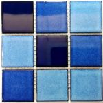 Mixed Blue Glazed Porcelain Mosaic Tiles Sheet Size 15X15CM
